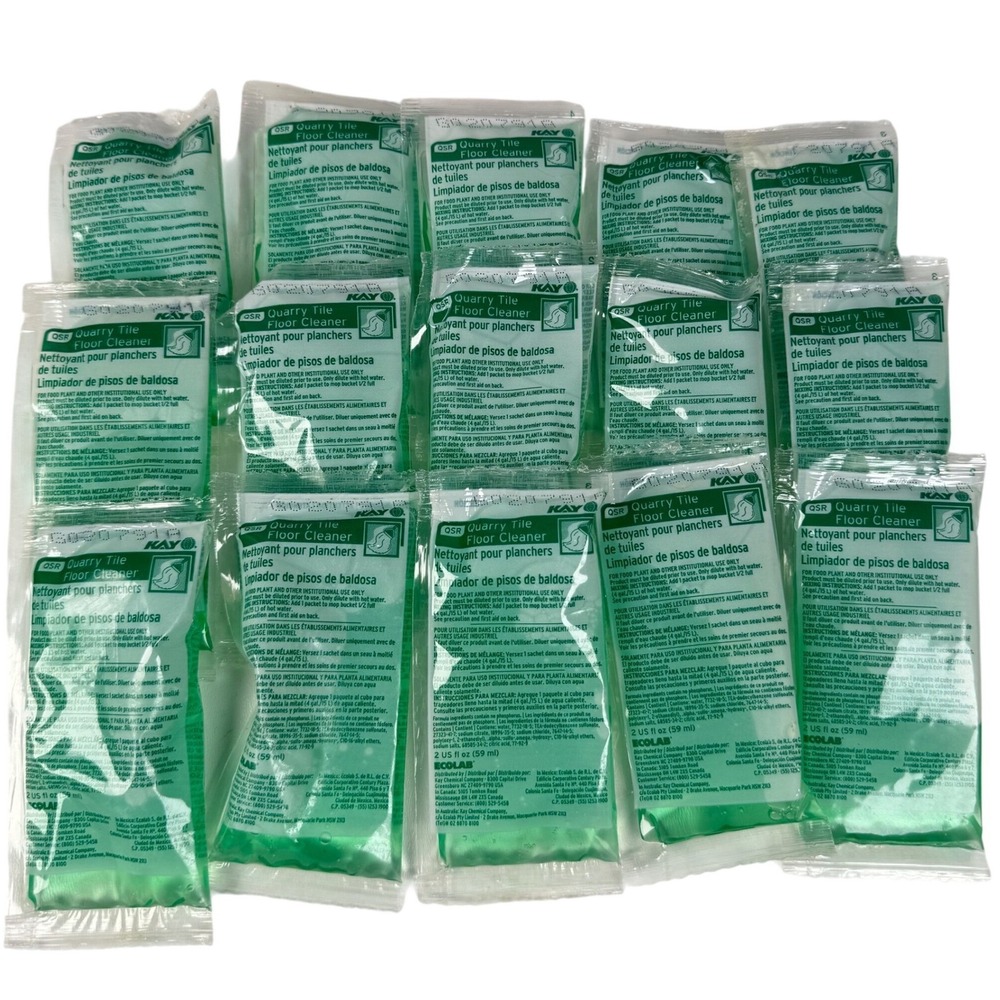 Lot 15 Ecolab Kay Quarry Tile Ceramic Commercial Floor Cleaner Degreaser 2oz